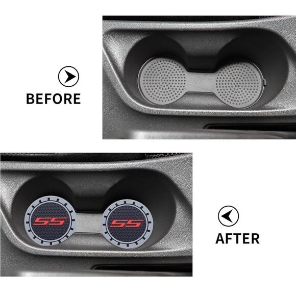 SS logo cup Coasters in black and gray Set of 2 NWT - Picture 3 of 7